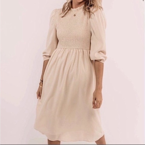 NWT Roolee Smocked Midi Dress - Picture 2 of 10